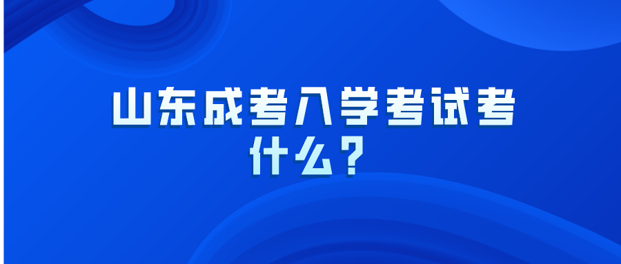 山东成考入学考试考什么？