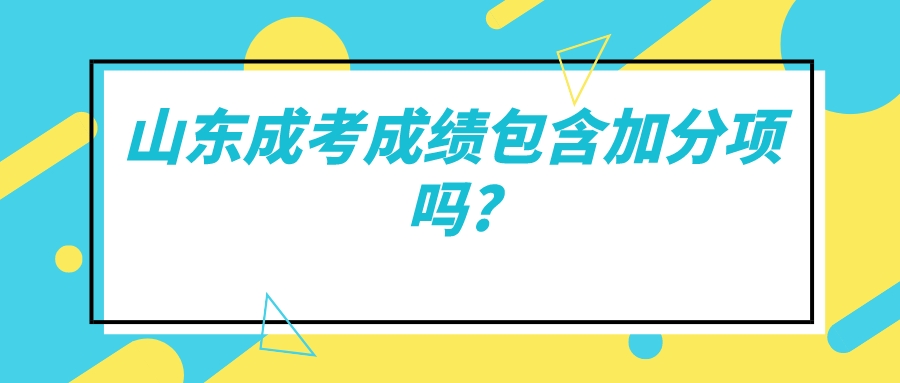 山东成考成绩包含加分项吗?