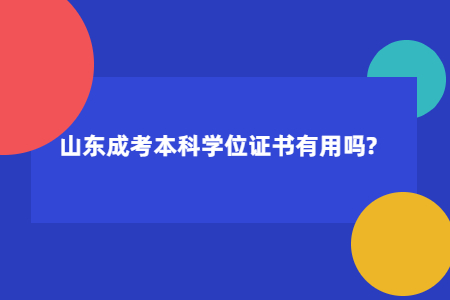 山东成考本科学位证书有用吗?