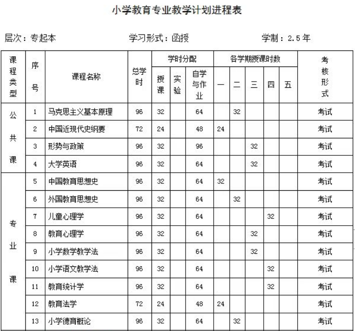 山东师范大学小学教育入学后考哪些科目？