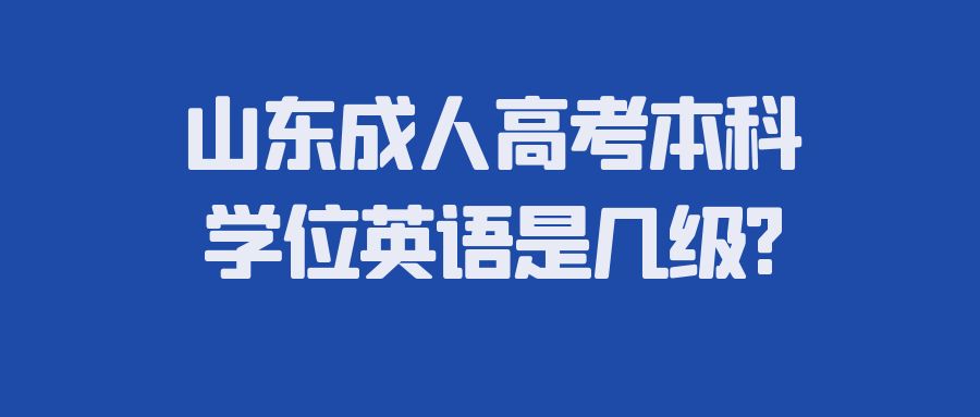 山东成人高考本科学位英语是几级?