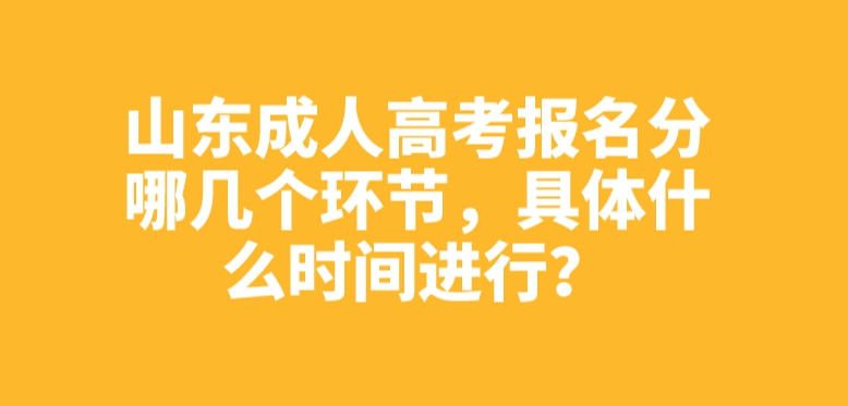 2024年山东成人高考报名的七个步骤