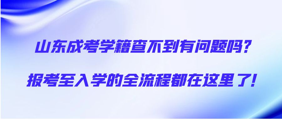 山东成考学籍查不到有问题吗？报考至入学的全流程都在这里了！(图1)