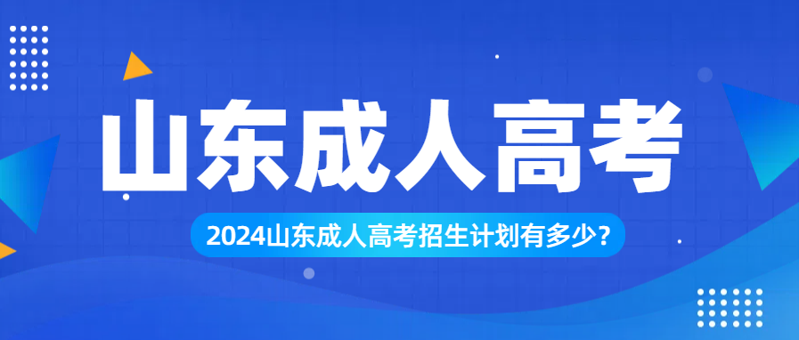 2024山东成人高考招生计划有多少？(图1)