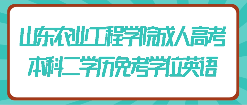 山东农业工程学院成人高考本科二学历免考学位英语(图1)