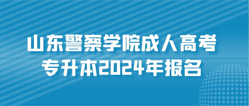 山东警察学院成人高考专升本2024年报名