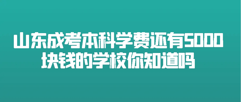 山东成考本科学费还有5000块钱的学校你知道吗？(图1)