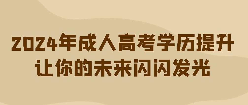 2024年成人高考学历提升，让你的未来闪闪发光(图1)