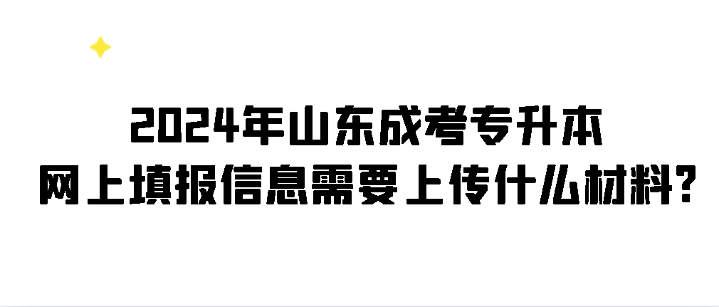 2024年山东成考专升本网上填报信息需要上传什么材料?(图1)