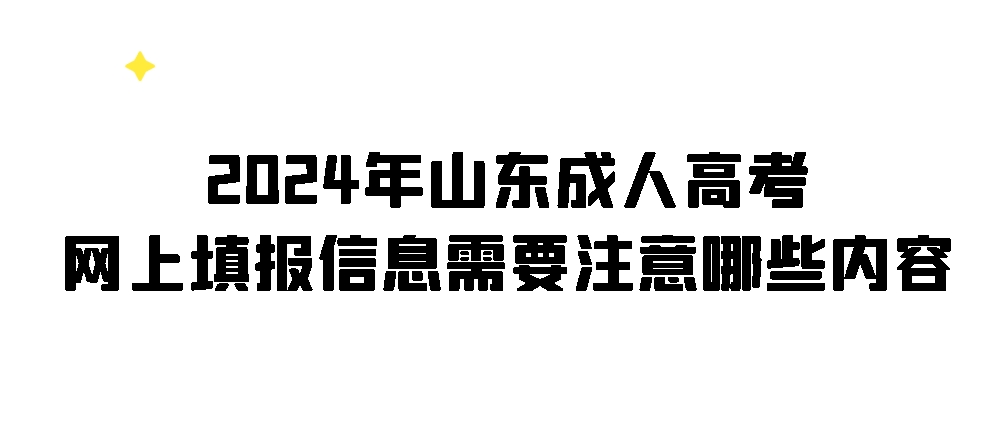 2024年山东成人高考网上填报信息需要注意哪些内容