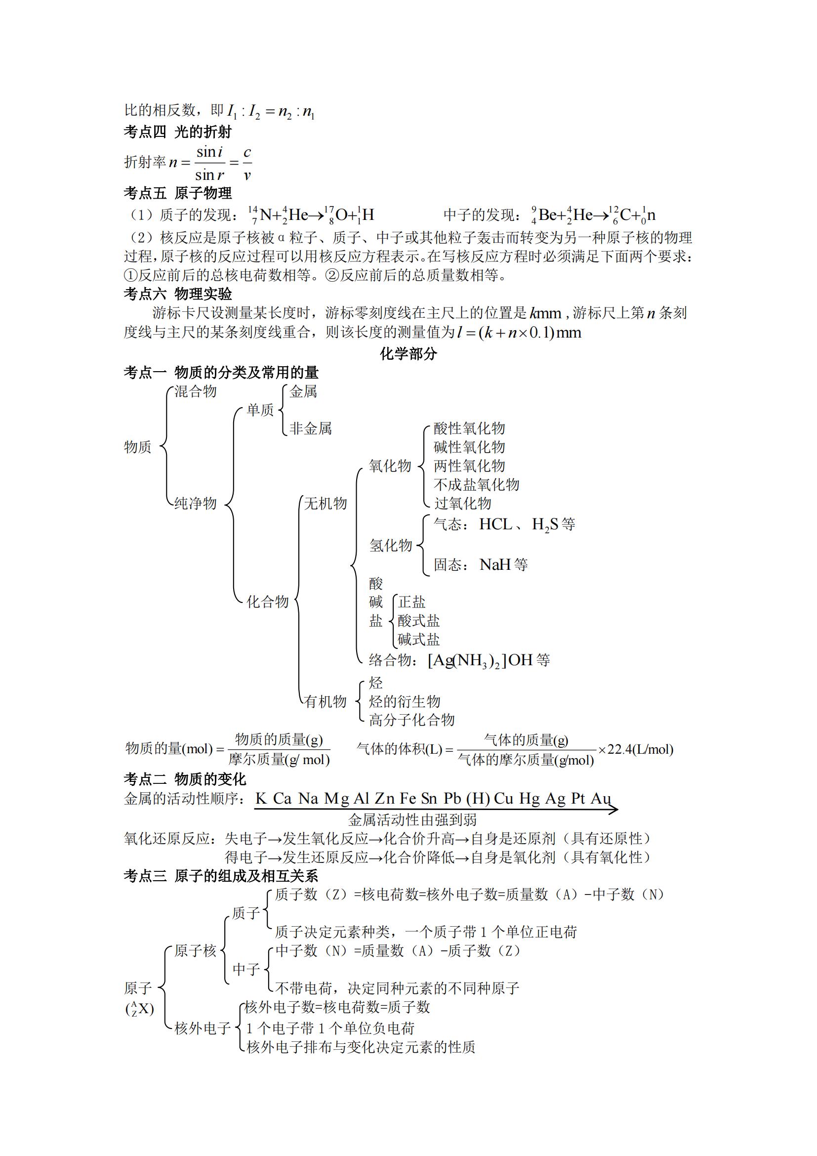 2024年山东成人高考理化综合重要知识点总结(图2)