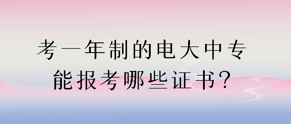 考一年制的电大中专能报考哪些证书？(图1)