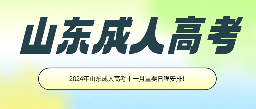 2024年山东成人高考十一月重要日程安排！(图1)