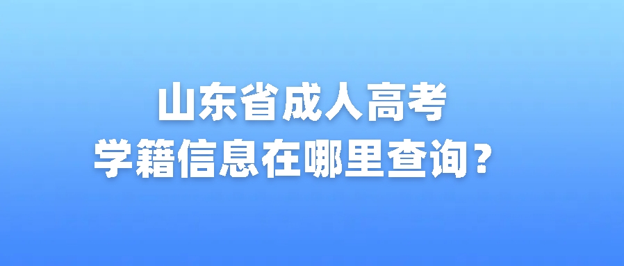 山东省成人高考学籍信息在哪里查询？(图1)