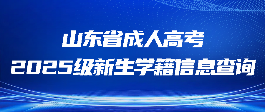 山东省成人高考 2025级新生学籍信息查询(图1)