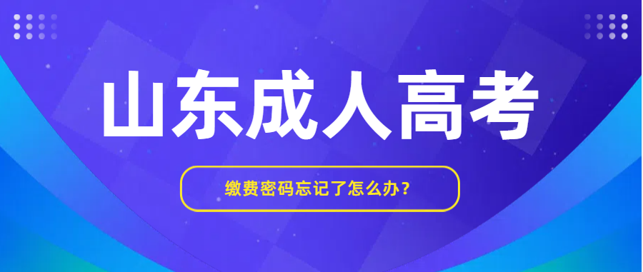 山东成人高考学费缴费密码忘记怎么办(图1)