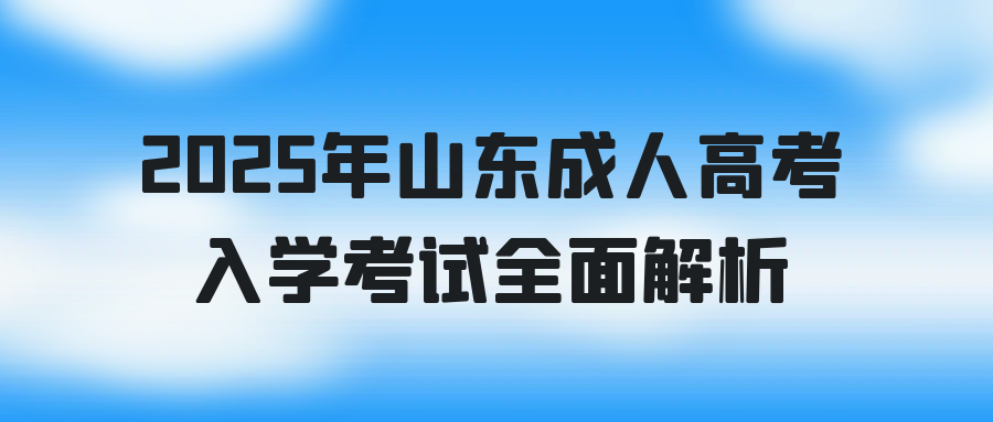 2025年山东省成人高考入学考试全面解析